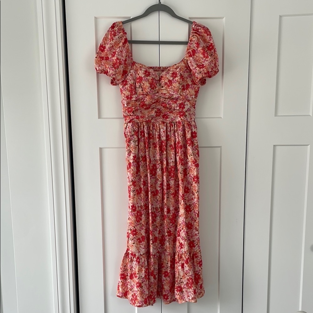 Floral Red Dress